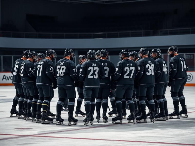 Equipo de hockey reunido antes de un partido